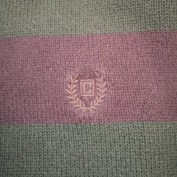 Chaps Men's Size Large 1/4 Zip Loose Fit Navy & Green Long Sleeves Sweater - Picture 5 of 9